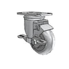 Performa Delrin Bearing Side-Lock Swivel Caster - 3.5" x 1.3125" with 2.5" x 3.625" Plate, 210 lb Capacity CasterHQ