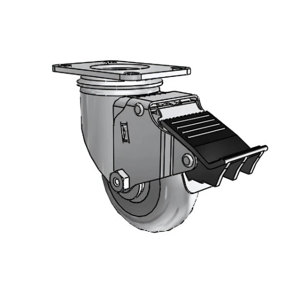 3.5" Performa Delrin Caster with Total Lock | 210 lb Capacity | 2.5"x3.625" Top Plate | SKU 2.03256.561 BRK5 CasterHQ
