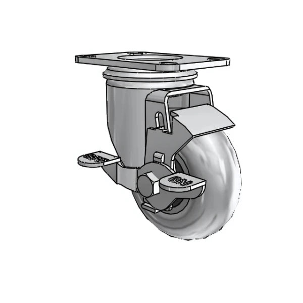 3.5" Conductive Performa Swivel Caster with Side-Lock and 2.5"x3.625" Top Plate - 210 lb Capacity CasterHQ