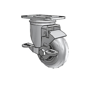 3.5" x 1.25" Performa Swivel Caster with Wheel Lock Brake – 210 lb