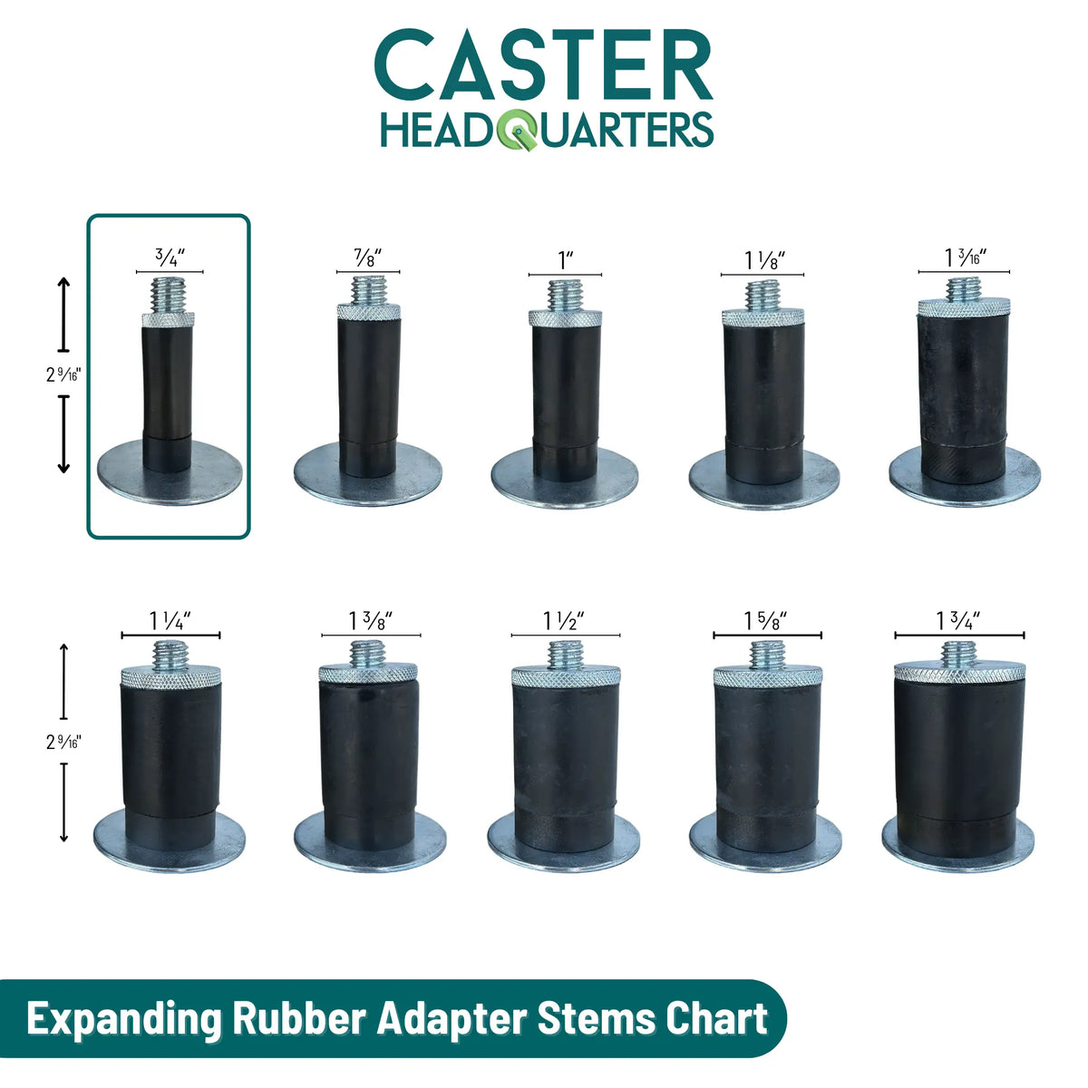 Colson Casters 3.5" x 1.3125" Performa Delrin Bearing Caster with Expanding Adapter (MTG40) - 3/4" to 13/16" Inside Dia. Round Tubing | SKU: 2.03267.441 MTG40 | High Load Capacity, Durable, Industrial Mobility Solution -  | CasterHQ