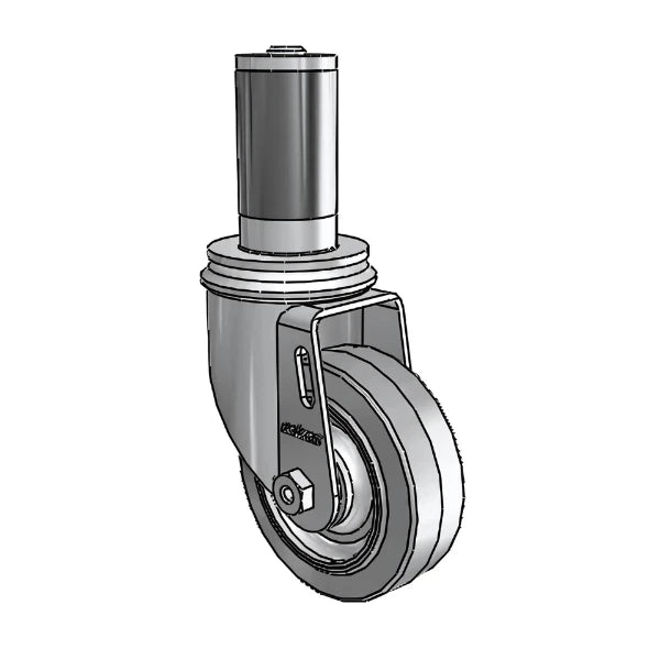 3.5" x 1.25" Performa Delrin Bearing Caster with Expanding Adapter for 1-3/8" to 1-7/16" Square Tubing - Durable, Heavy-Duty Caster for Equipment and Industrial Use (Model: 2.03267.441 MTG55) colson-header