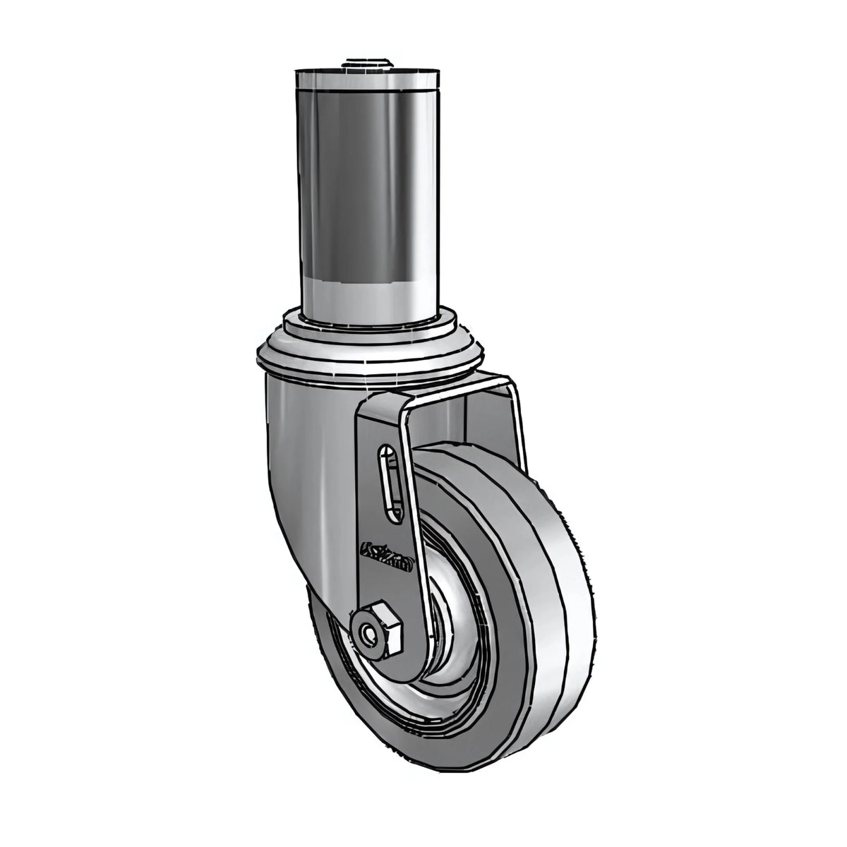 3.5" x 1.25" Performa Ball Bearing Caster with Expanding Adapter for 1-1/4" to 1-5/16" Inside Dia. Square Tubing - MTG54 - Durable, Low-Friction Industrial Caster for Medium-Duty Use colson-header