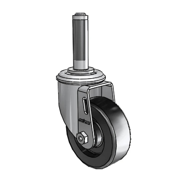 3.5" x 1.25" Polyolefin Delrin Bearing Caster with Expanding Adapter for 3/4" to 13/16" Round Tubing - Heavy-Duty, Smooth Movement, Model 2.03267.53 MTG40 colson-header