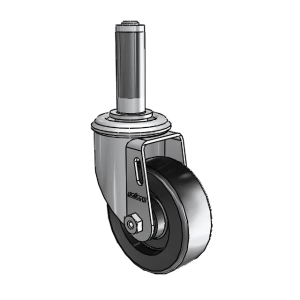 3.5" x 1.25" Polyolefin Caster with Delrin Bearing and Expanding Adapter for 7/8" to 15/16" Round Tubing - 2.03267.53 MTG41 colson-header