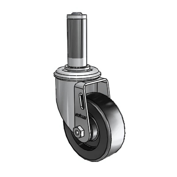 3.5" x 1.25" Polyolefin Delrin Bearing Caster with Expanding Adapter for 1" to 1-1/16" Round Tubing | Durable, Smooth-Running Caster for Industrial Use colson-header