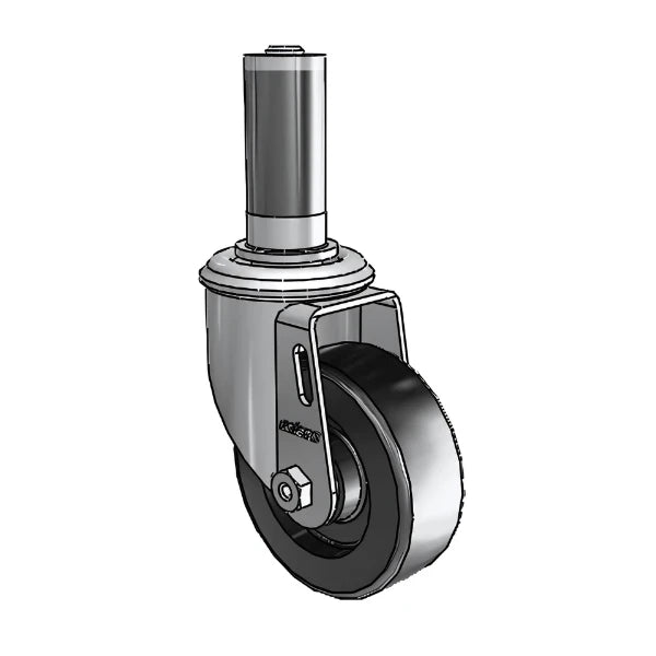 3.5" x 1.25" Polyolefin Caster with Delrin Bearings and Expanding Adapter for 1-1/8" to 1-3/16" Round Tubing - Model 2.03267.53 MTG43 colson-header