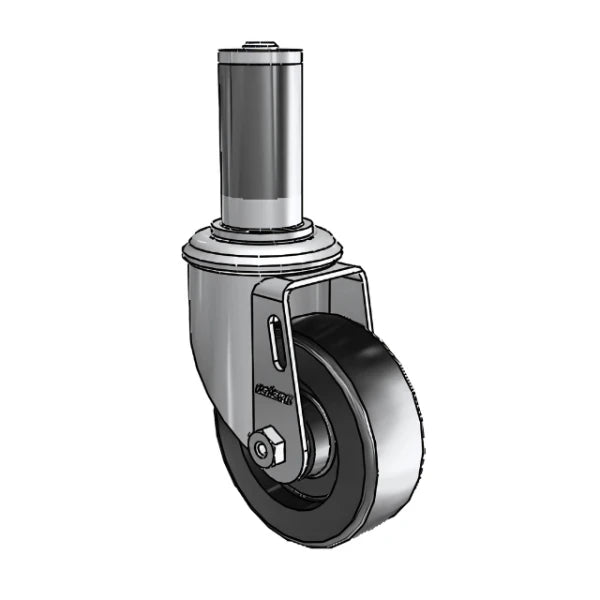 3.5" x 1.25" Polyolefin Delrin Bearing Caster with Expanding Adapter for 1-1/4" to 1-5/16" Tubing - Durable Industrial Caster for Material Handling - Model 2.03267.53 MTG44 colson-header