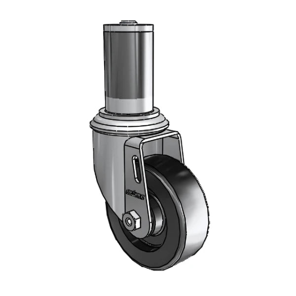 3.5" x 1.25" Polyolefin Delrin Bearing Caster with Expanding Adapter for 1-1/2" to 1-9/16" Round Tubing - Heavy-Duty Industrial Caster for Equipment and Machinery (Model: 2.03267.53 MTG46) colson-header