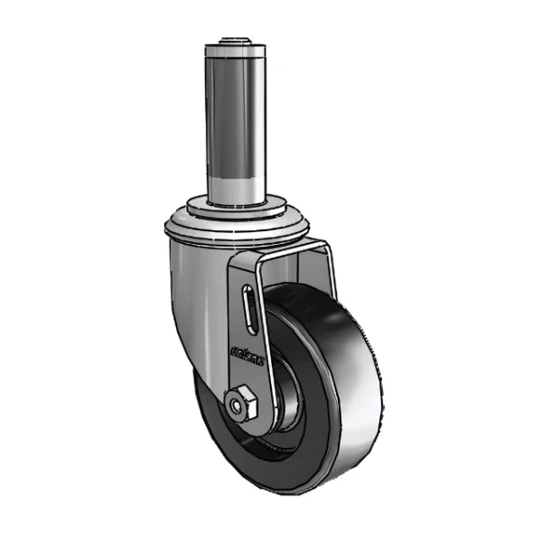 3.5" x 1.25" Polyolefin Delrin Bearing Caster with Expanding Adapter for Square Tubing (1" to 1-1/16" Dia) - 2.03267.53 MTG52 | Durable, Smooth, and Chemical-Resistant Caster for Commercial and Industrial Use colson-header