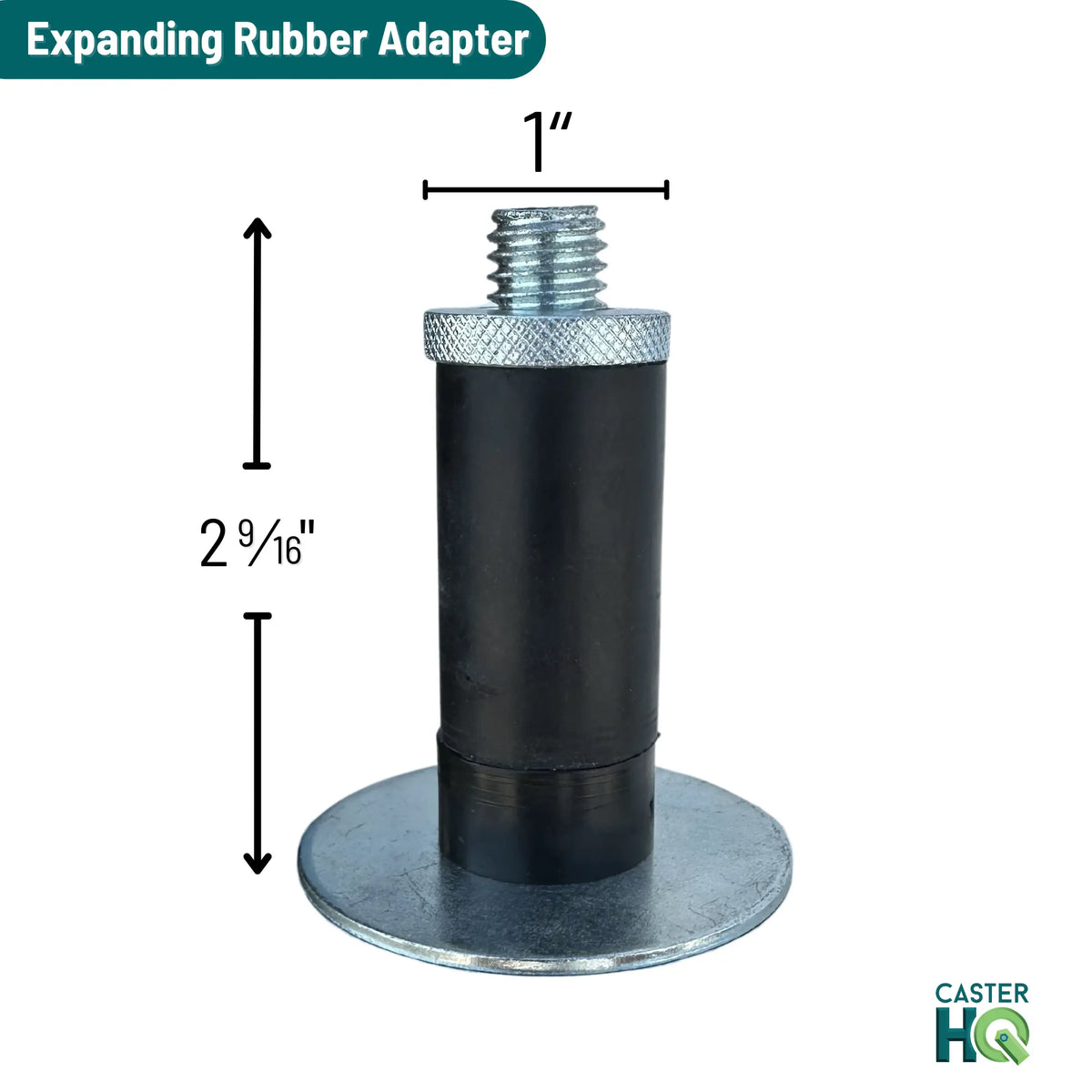3.5" x 1.25" Polyolefin Delrin Bearing Caster with Expanding Adapter for Square Tubing (1" to 1-1/16" Dia) - 2.03267.53 MTG52 | Durable, Smooth, and Chemical-Resistant Caster for Commercial and Industrial Use -  | CasterHQ