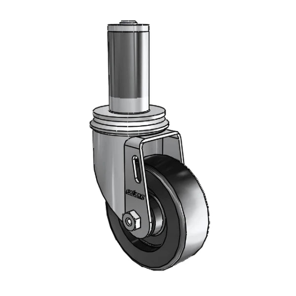 3.5" x 1.25" Polyolefin Delrin Bearing Caster with Expanding Adapter for 1-1/4" to 1-5/16" Square Tubing – High-Duty Industrial Caster – Model 2.03267.53 MTG54 colson-header