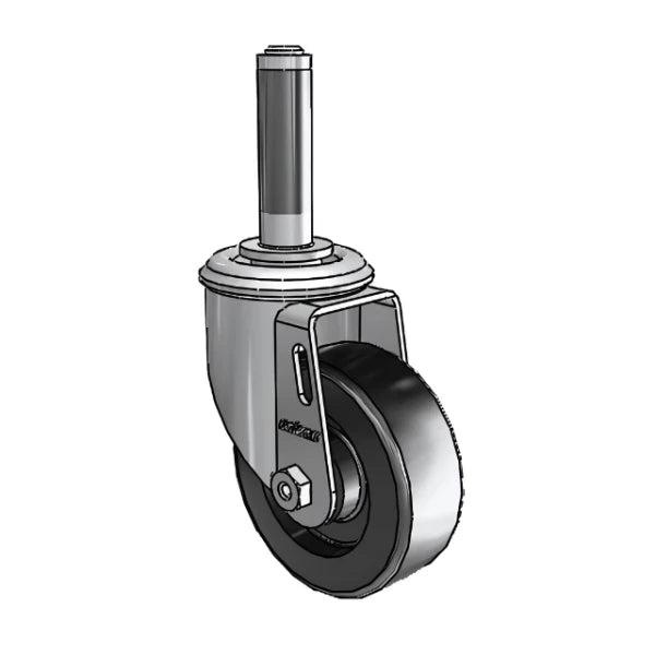 3.5" x 1.25" Polyolefin Ball Bearing Caster with Expanding Adapter (MTG40) - 3/4" to 13/16" Inside Dia. Round Tubing - Model 2.03267.55 MTG40 for Industrial Equipment and Furniture colson-header