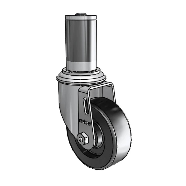 3.5" x 1.25" HI-TECH Polyolefin Ball Bearing Caster with Expanding Adapter (1-1/2" to 1-9/16" Inside Dia. Round Tubing) - Model 2.03267.55 MTG46 for Light to Medium-Duty Applications colson-header