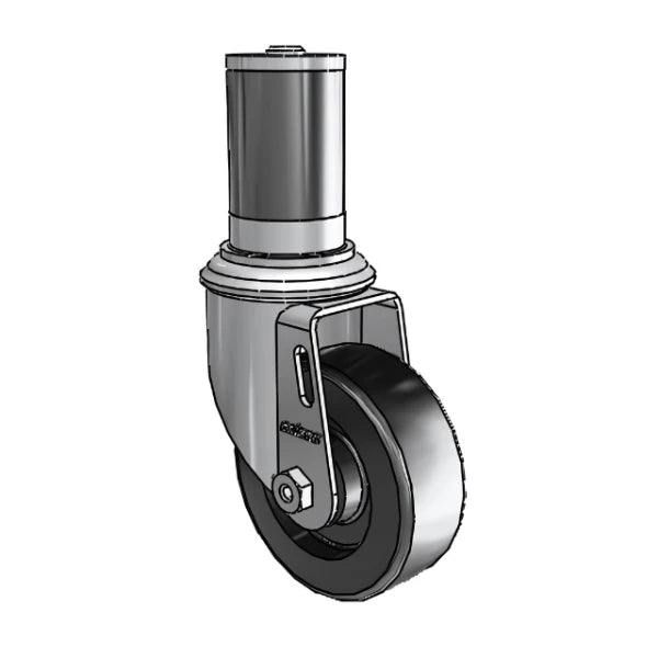 3.5" x 1.25" Polyolefin Ball Bearing Caster with Expanding Adapter (1-5/8" to 1-11/16" Inside Dia. Round Tubing) - 2.03267.55 MTG47 for Light-Duty Industrial Applications colson-header