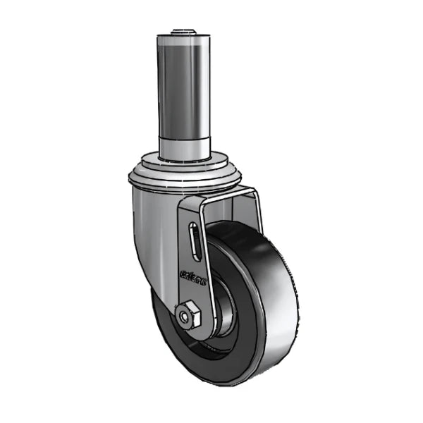 3.5" x 1.25" Polyolefin Ball Bearing Caster with Expanding Adapter (1-1/8" to 1-3/16" Inside Dia. Square Tubing) - Heavy-Duty Industrial Caster for Equipment and Machinery (Model 2.03267.55 MTG53) colson-header