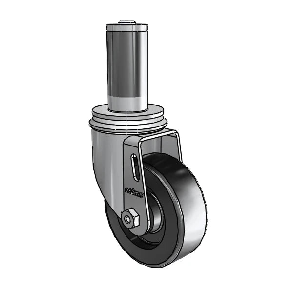 3.5" x 1.25" Polyolefin Ball Bearing Caster with Expanding Adapter for 1-1/4" to 1-5/16" Square Tubing - Model 2.03267.55 MTG54 for Industrial and Equipment Use colson-header