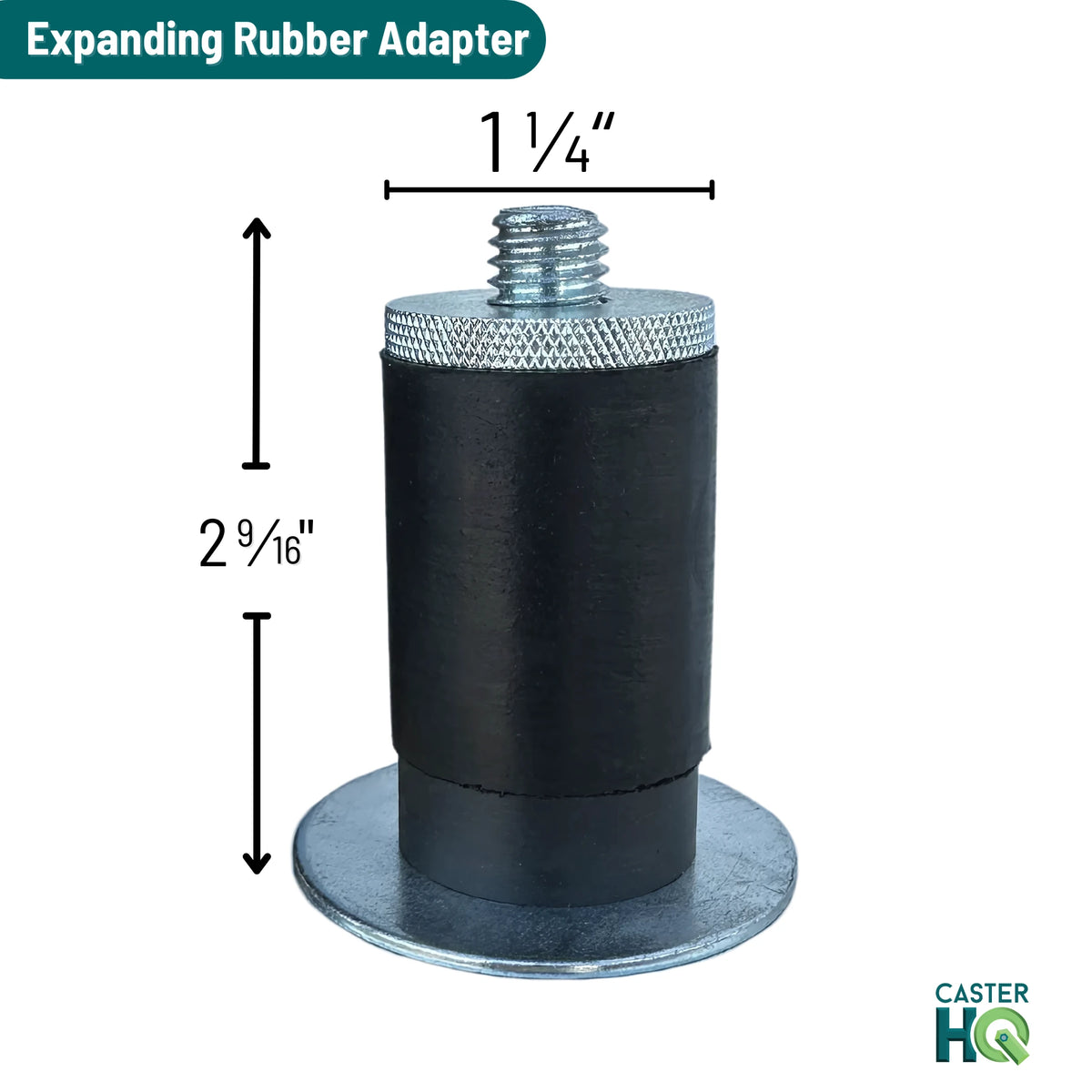 3.5" x 1.25" Polyolefin Ball Bearing Caster with Expanding Adapter for 1-1/4" to 1-5/16" Square Tubing - Model 2.03267.55 MTG54 for Industrial and Equipment Use colson-header
