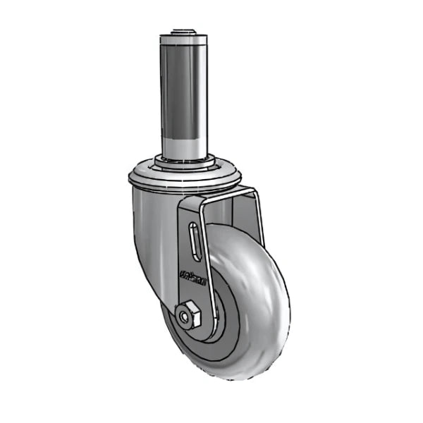 3.5" x 1.3125" Performa Delrin Bearing Caster with 1" to 1-1/16" Inside Dia. Round Tubing Expanding Adapter (MTG42) - Durable, Smooth Performance for Light to Medium-Duty Industrial Applications colson-header