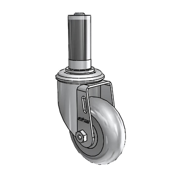 3.5" x 1.3125" Performa Delrin Bearing Caster with Expanding Adapter for 1-1/8" to 1-3/16" Inside Dia. Round Tubing – Heavy Duty Industrial Use - Model 2.03267.561 MTG43 colson-header