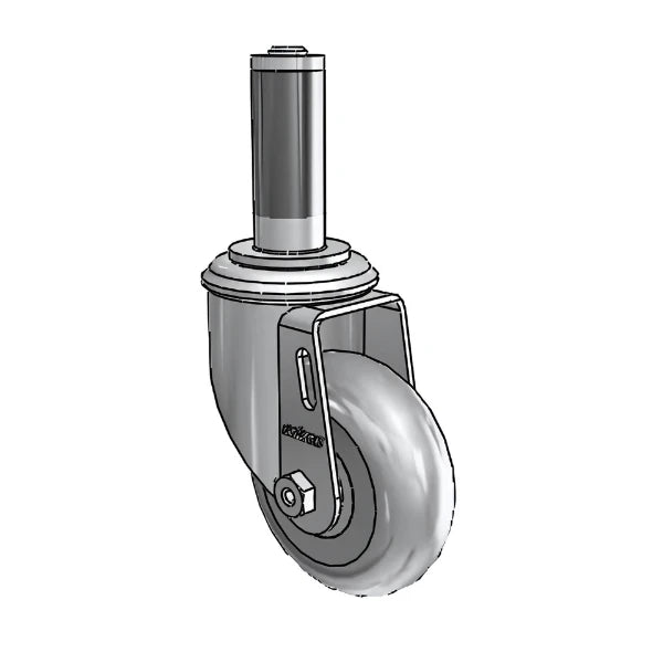 3.5" x 1.3125" Performa Delrin Bearing Caster with Expanding Adapter for 1" to 1-1/16" Square Tubing - Durable, High-Performance MTG52 Caster for Material Handling Equipment colson-header