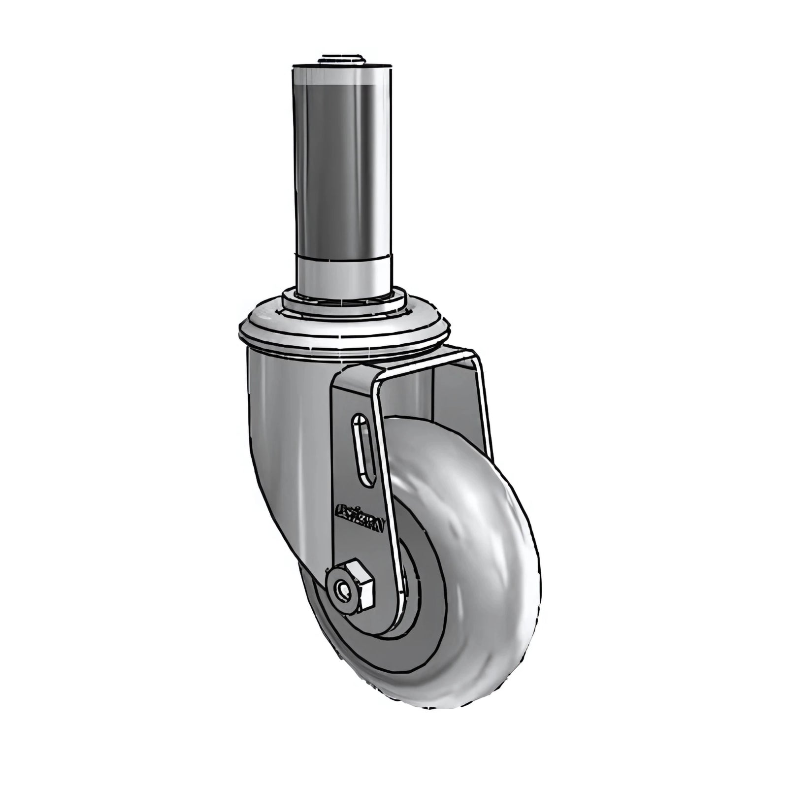 3.5" x 1.3125" Performa Ball Bearing Caster with Expanding Adapter for 1-1/8" to 1-3/16" Inside Dia. Round Tubing – Heavy Duty Industrial Use - Model 2.03267.565-MTG43 colson-header