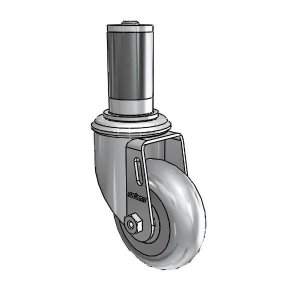 3.5" x 1.3125" Performa Ball Bearing Caster with Expanding Adapter (1-3/8" to 1-7/16" Inside Dia. Round Tubing) - High-Durability Industrial Caster for Smooth, Heavy-Duty Performance - Model 2.03267.565 MTG45 colson-header