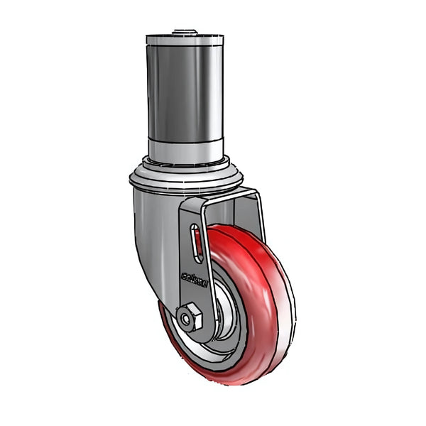 3.5"x1.25" HI-TECH Delrin Bearing Swivel Caster with Expanding Adapter for 1-5/8" to 1-11/16" Round Tubing, 250 lb Load Capacity colson-header