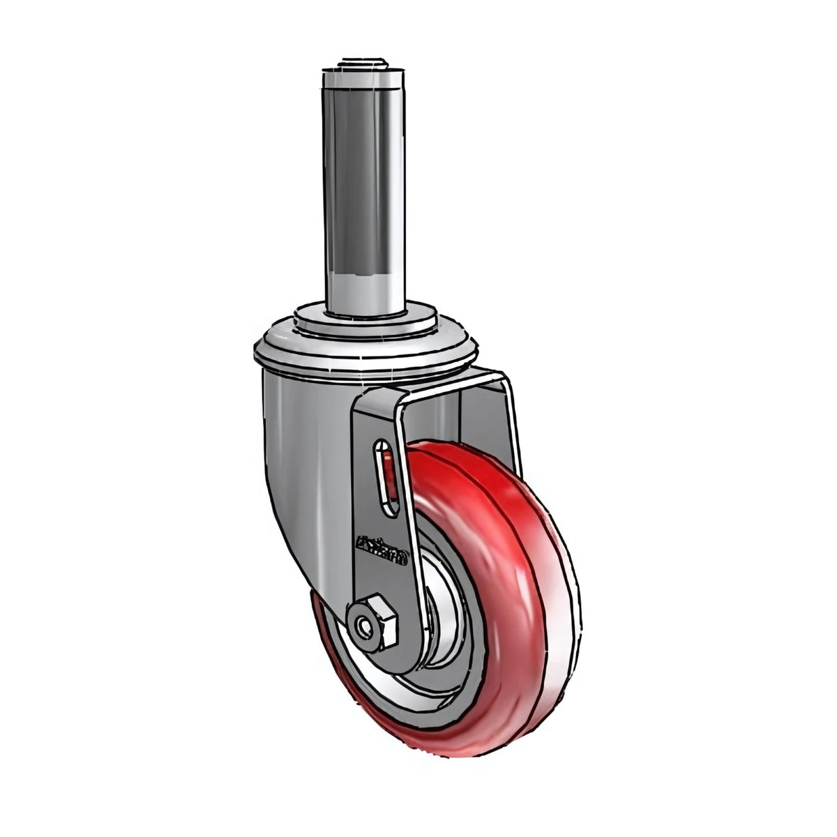 3.5" x 1.25" HI-TECH Delrin Bearing Caster with Square Tubing Expanding Adapter (7/8" to 15/16" Dia.) - Durable, Smooth, and Corrosion-Resistant for Industrial and Commercial Use - Model 2.03267.91 MTG51 colson-header