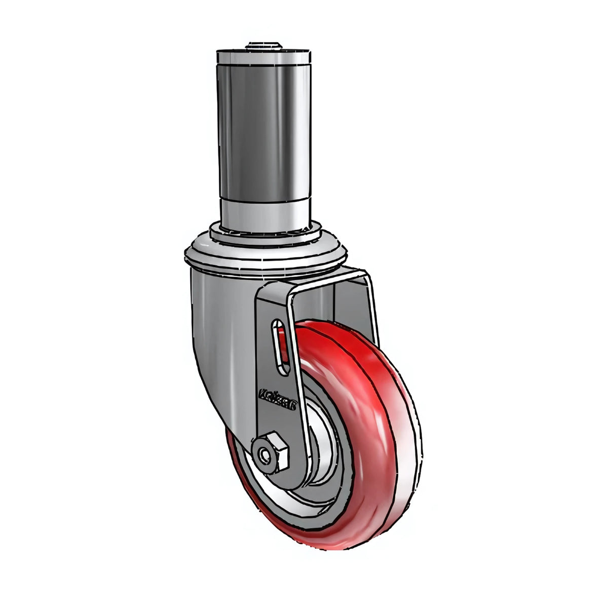 3.5"x1.25" HI-TECH Ball Bearing Swivel Caster with Expanding Adapter for 1-3/8" to 1-7/16" Round Tubing, 250 lb Load Capacity colson-header