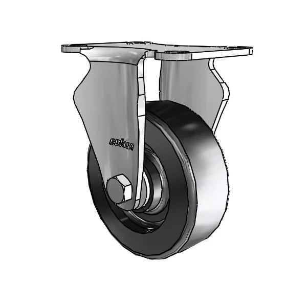 3.5" x 1.25" Stainless Polyolefin Rigid Caster with Delrin Bearing, 2.5" x 3.625" Plate - Durable, Corrosion-Resistant Industrial Caster (Model 2.03408.544) colson-header
