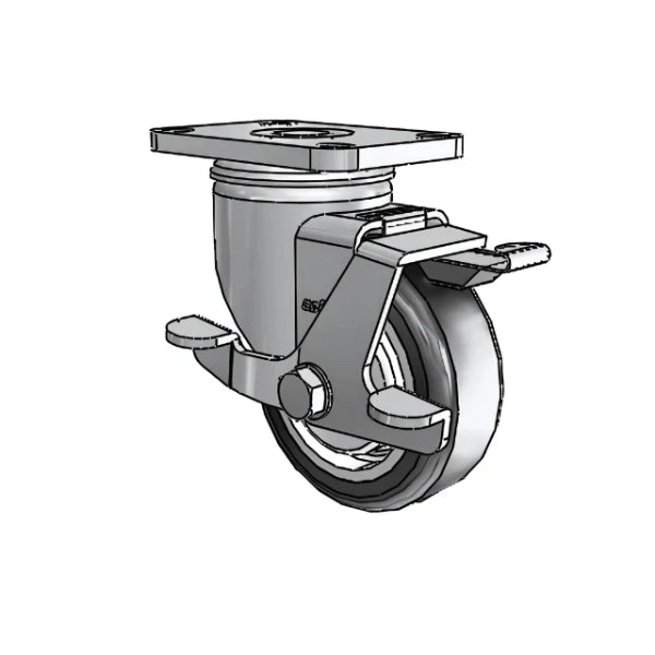 Stainless Steel 3.5" High-Temp Precision Bearing Swivel Side-Lock Caster with 2.5" Plate colson-header1