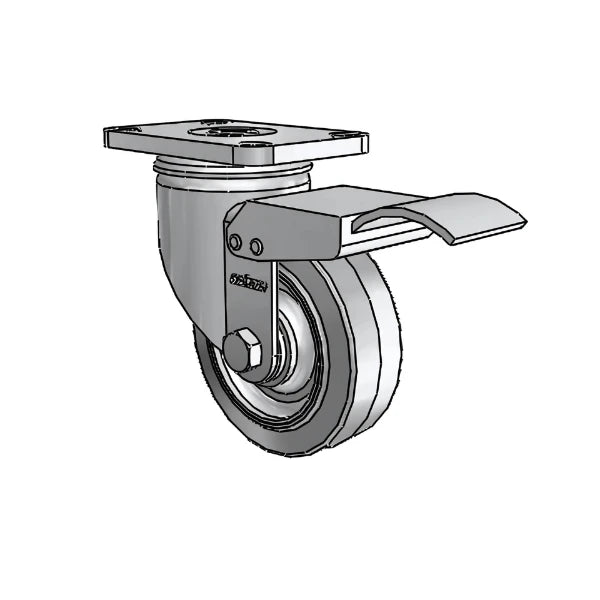 3.5" x 1.25" Stainless Performa Delrin Bearing Caster with Total Lock, Durable and Corrosion-Resistant - 2.03456.444 BRK4 colson-header1