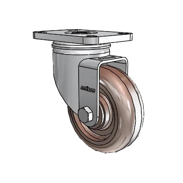 3.5" x 1.25" Stainless Steel Thermo Plain Caster with 2.5" x 3.625" Plate - Heat Resistant & Corrosion Proof Caster for High-Temperature Environments | Model 2.03456.52 HT colson-header1