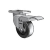 3.5" x 1.25" Stainless Steel Polyolefin Caster with Total Lock & Delrin Bearing - Heavy-Duty 2.5" x 3.625" Mounting Plate (Model 2.03456.544 BRK4) for Industrial & Commercial Use colson-header