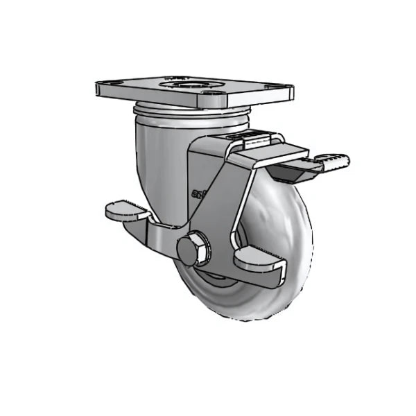 Stainless Steel 3" Performa Delrin Bearing Swivel Side-Lock Caster with 2.5" Plate colson-header1
