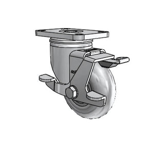 Stainless Steel 3" Performa Delrin Bearing Swivel Side-Lock Caster with 2.5" Plate colson-header1