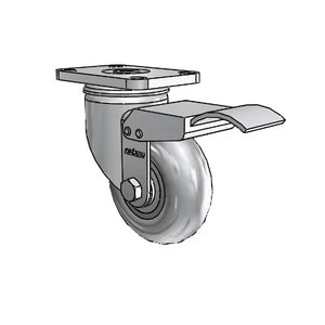 3.5" x 1.3125" Stainless Performa Delrin Bearing Caster with Total Lock | Heavy-Duty 1.3125-Inch Wheel and 2.5 x 3.625-Inch Plate - Model 2.03456.564 BRK4 for Industrial Applications colson-header1
