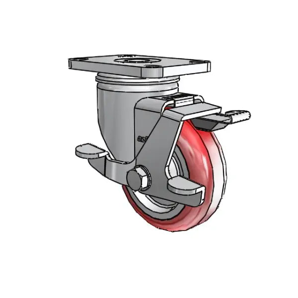 Colson Casters Stainless 3.5" x 1.25" HI-TECH Delrin Bearing Top-Lock Caster - 2.5" x 3.625" Plate - SKU: 2.03408.944 | Durable & Reliable Mobility Solution for Industrial and Medical Applications -  | CasterHQ