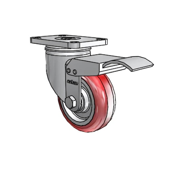 Colson Casters Stainless 3.5" x 1.25" HI-TECH Delrin Bearing Caster with Total Lock | 2.5" x 3.625" Plate - SKU: 2.03456.944 BRK4 | Durable & Reliable Mobility Solution colson-header