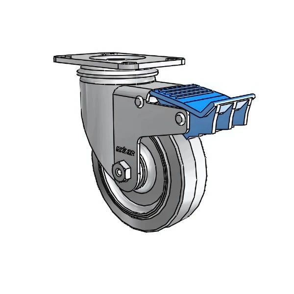 4" x 1.25" Performa Delrin Bearing Direction Lock Caster - 300 lb Load Capacity with 2.5" x 3.625" Plate for Enhanced Mobility and Durability in Carts and Equipment - 2.04156.441 colson-header