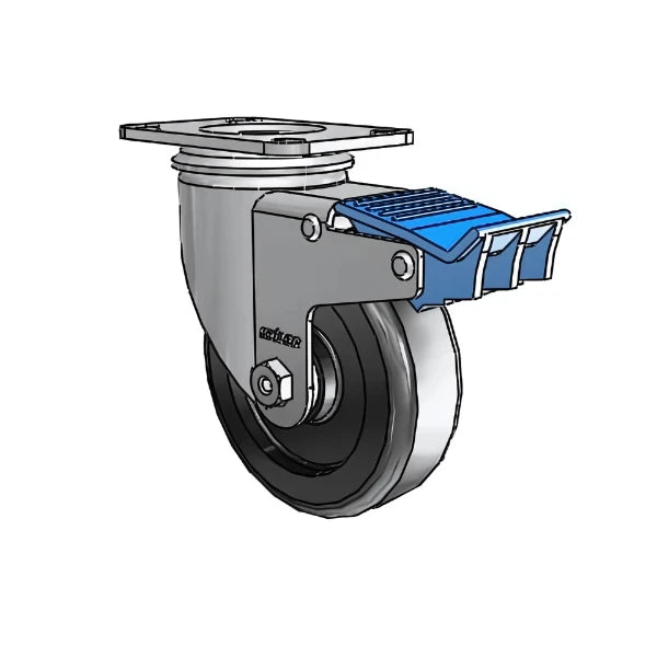4" x 1.25" Stainless Polyolefin Delrin Bearing Direction Lock Caster with 2.5" x 3.625" Plate - Durable and Corrosion-Resistant, Ideal for Industrial and Commercial Use - Model 2.04156.53 colson-header