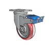 4"x1.25" HI-TECH Delrin Bearing Swivel Caster with 275 lb Load Capacity and 2.5"x3.625" Plate colson-header