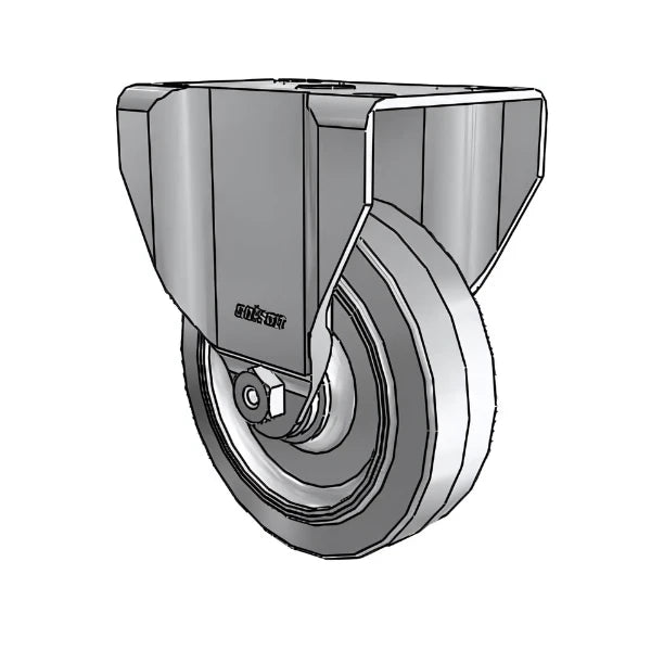 4" x 1.25" Performa Delrin Bearing Rigid Caster - Heavy-Duty with 2.6875" x 3.625" Plate for Industrial Use - 2.04208.441 colson-header
