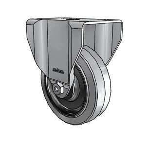 4" x 1.25" Conductive Performa Rigid Caster – 2.6875" x 3.625" Plate