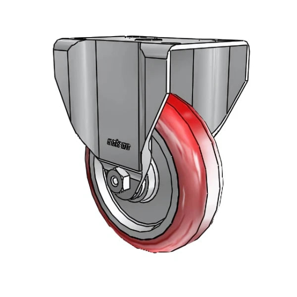 4" HI-TECH Delrin Bearing Rigid Caster - 275 lb Capacity, 5.13" Mount Height, 2-11/16" x 3-5/8" Top Plate colson-header
