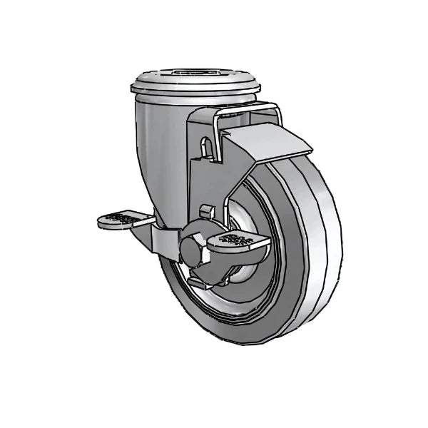 4" x 1.25" Performa Delrin Bearing Side-Lock Caster with 1/2" Hollow Rivet - Heavy-Duty Industrial Caster for Smooth, Stable Movement (Model 2.04250.441 BRK1) colson-header