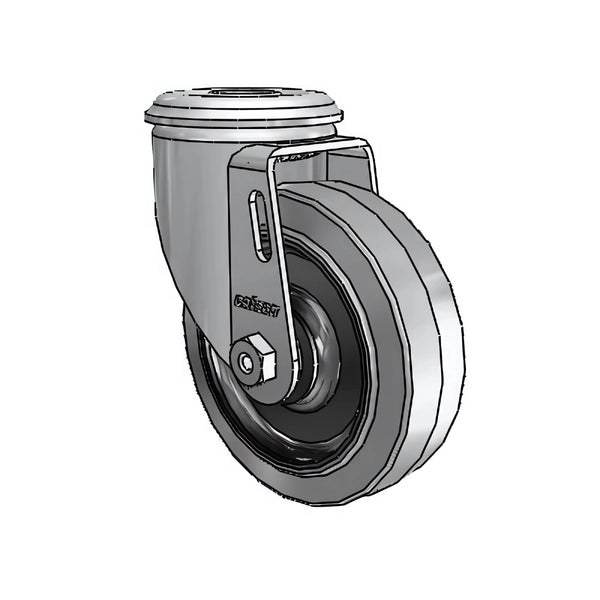 4"x1.25" Conductive Performa Swivel Caster - 250 lb Load Capacity, 1/2" Hollow Rivet Fastening colson-header