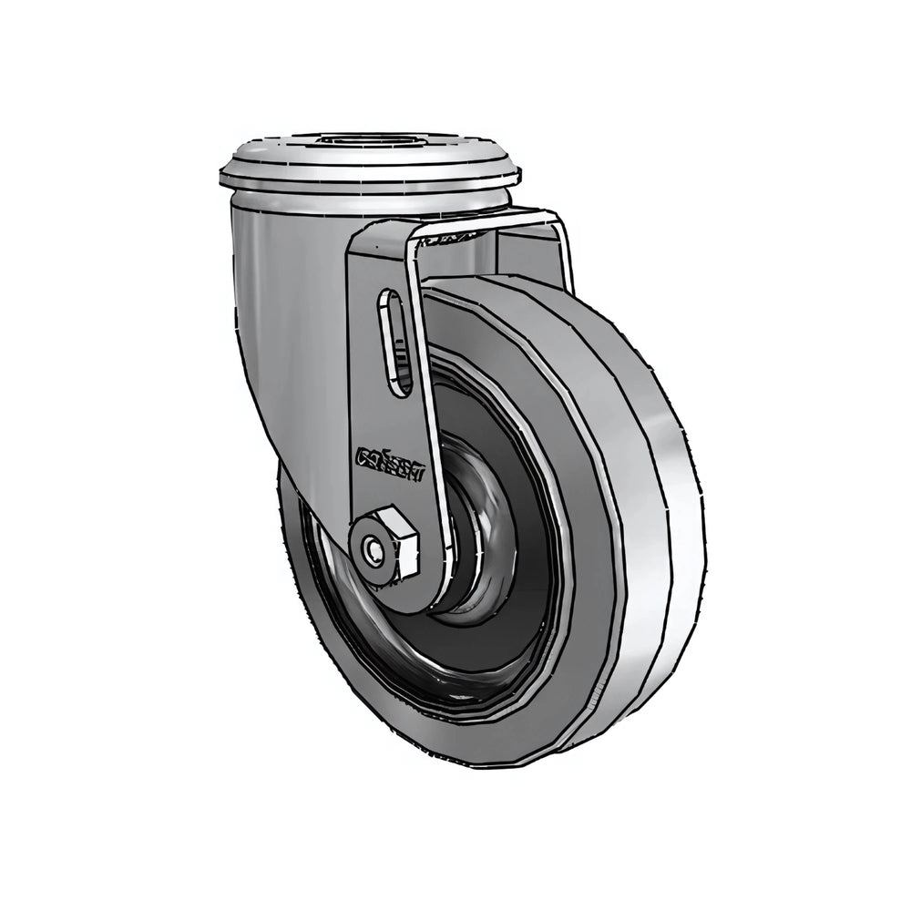 4"x1.25" Conductive Performa Swivel Caster - 250 lb Load Capacity, 1/2" Hollow Rivet Fastening colson-header