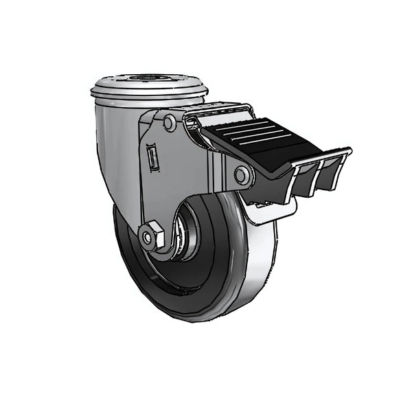 4"x1.25" Polyolefin Delrin Bearing Swivel Caster with Total Lock, 275 lb Capacity colson-header1